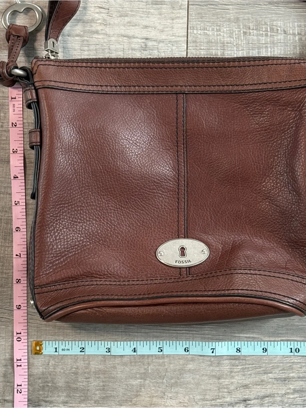 Fossil Maddox Leather Bucket Hobo Bag